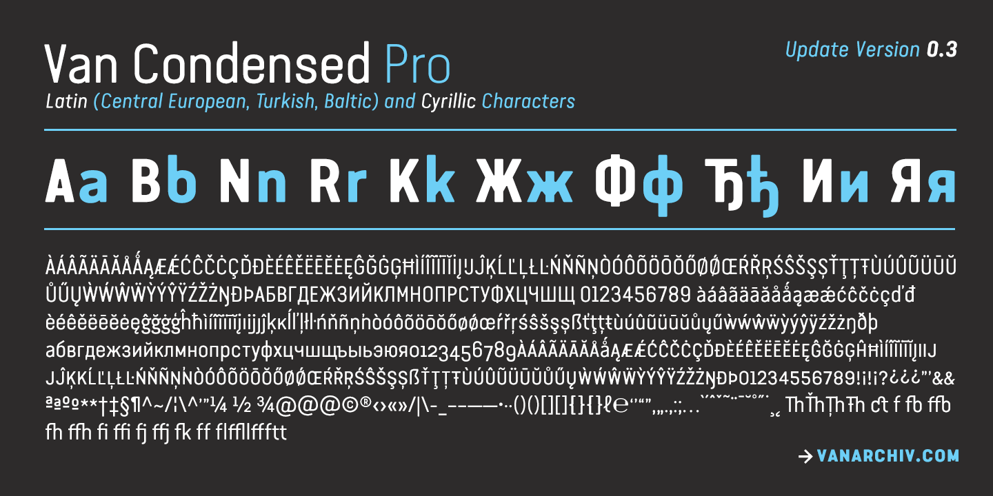 Example font Van Condensed #1